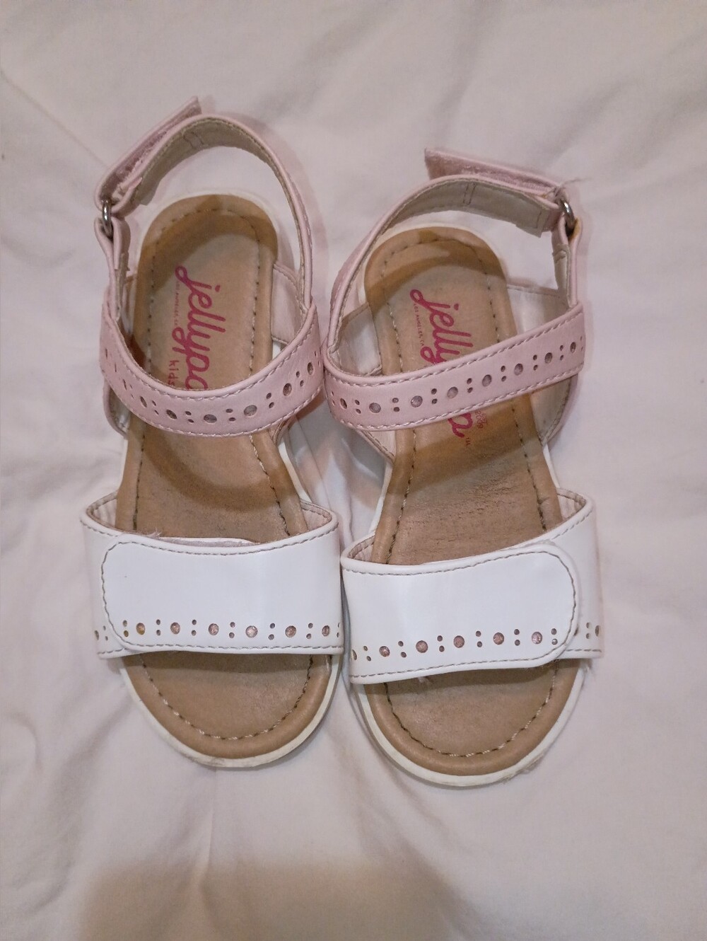 Jellypop Girls' Pink and White Strappy Sandals Mm